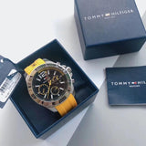 Tommy Hilfiger Sports Multi-Function Black Dial Yellow Rubber Strap Watch for Men - 1791144