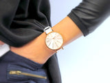 Calvin Klein Equal Silver Dial White Leather Strap Watch for Women - K3E236L6