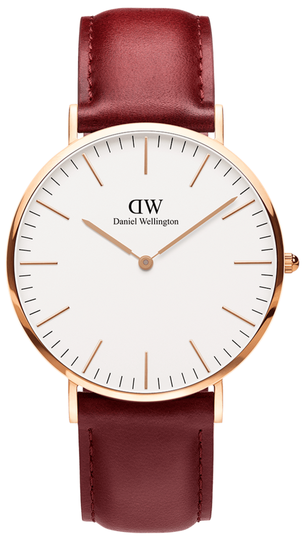 Daniel Wellington Classic Suffolk White Dial Brown Leather Strap Watch For Women - DW00100120