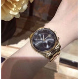 Michael Kors Blair Quartz Black Dial Gold Steel Strap Watch For Women - MK6497