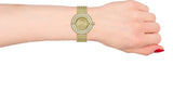 Guess Dream Quartz Gold Dial Gold Mesh Strap Watch For Women - GW0550L2