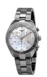 Tissot PR 100 Sport Chic Chronograph Diamonds Mother of Pearl Dial Silver Steel Strap Watch for Women - T101.917.11.116.00