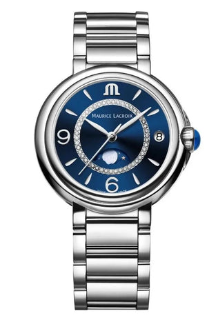 Maurice Lacroix Fiaba Moonphase Blue Dial Silver Steel Strap Watch for Women - FA1084-SS002-420-1