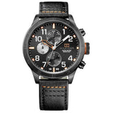 Tommy Hilfiger Trent Black Multifunction Black Dial Black Leather Strap Watch for Men - 1791136