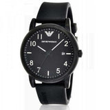 Emporio Armani Luigi Quartz Black Dial Black Silicon Strap Watch For Men - AR11071