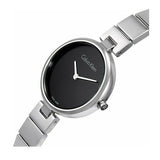 Calvin Klein Authentic Black Dial Silver Steel Strap Watch for Women - K8G23141