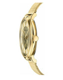 Versace V Circle Quartz Gold Dial Gold Mesh Bracelet Watch For Men - VBQ070017