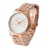 Michael Kors Slim Runway White Dial Rose Gold Steel Strap Watch For Women - MK3804