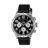 Tommy Hilfiger Sport Chronograph Black Dial Black Leather Strap Watch for Men - 1791050