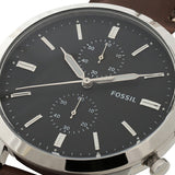 Fossil Townsman Chronograph Black Dial Brown Leather Strap Watch for Men  - FS5280