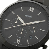 Fossil Neutra Chronograph Black Dial Black Steel Strap Watch for Men - FS5474