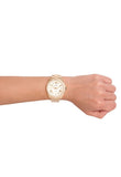Fossil Cecile Chronograph Gold Dial Gold Steel Strap Watch for Women - AM4482