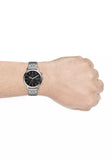 Fossil Goodwin Chronograph Black Dial Silver Steel Strap Watch for Men - FS5412