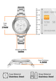 Fossil Stella Sport Multifunction Silver Dial Silver Steel Strap Watch for Women - ES5108