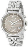 Fossil Boyfriend Chronograph Brown Dial Silver Steel Strap Watch for Women - ES3747