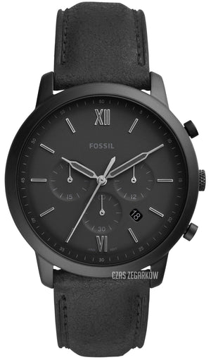 Fossil Neutra Chronograph Black Dial Black Leather Strap Watch for Men - FS5503