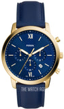 Fossil Neutra Chronograph Blue Dial Blue Leather Strap Watch for Men - FS5790