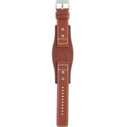 Fossil Boyfriend Chronograph White Dial Brown Leather Strap Watch for Women - ES3837