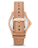 Fossil Cecile White Dial Sand Leather Strap Watch for Women - AM4532