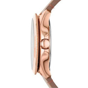 Fossil Cecile White Dial Beige Leather Strap Watch for Women - AM4532