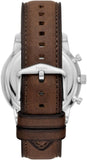 Fossil Neutra Chronograph White Dial Brown Leather Strap Watch for Men - FS6022