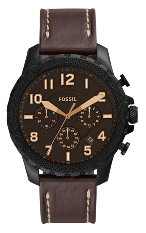 Fossil Bowman Chronograph Brown Dial Brown Leather Strap Watch for Men - FS5601