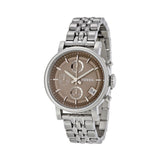 Fossil Boyfriend Chronograph Brown Dial Silver Steel Strap Watch for Women - ES3747