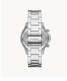 Fossil Bannon Multifunction Chronograph Silver Dial Silver Steel Strap Watch for Men - BQ2490