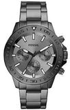 Fossil Bannon Multifunction Chronograph Grey Dial Gray Steel Strap Watch for Men - BQ2491