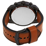 Fossil Bronson Black Dial Brown Leather Strap Watch for Men - FS5714