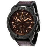 Fossil Bronson Chronograph Brown Dial Brown Leather Strap Watch for Men - FS5713