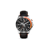 Fossil Wakefield Chronograph Black Dial Black Leather Strap Watch for Men - CH2953