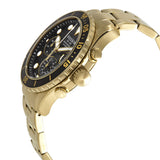 Fossil FB-03 Chronograph Black Dial Gold Steel Strap Watch for Men - FS5727