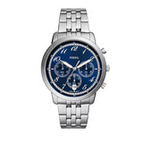 Fossil Neutra Chronograph Blue Dial Silver Steel Strap Watch for Men - FS6025