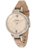 Fossil Georgia Bone Grey Dial Beige Leather Strap Watch for Women - ES2830