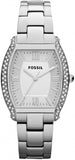 Fossil Wallace Silver Dial Silver Steel Strap Watch for Women - ES3174