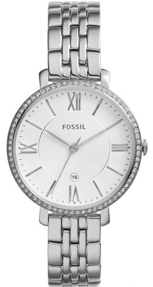 Fossil Jacqueline White Dial Silver Steel Strap Watch for Women - ES3631