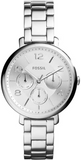 Fossil Jacqueline Silver Dial Silver Steel Strap Watch for Women - ES3664