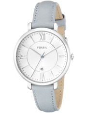 Fossil Jacqueline White Dial Light Blue Leather Strap Watch for Women - ES3821