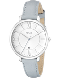 Fossil Jacqueline White Dial Light Blue Leather Strap Watch for Women - ES3821