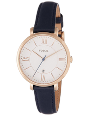 Fossil Jacqueline White Dial Blue Leather Strap Watch for Women - ES3843