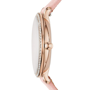 Fossil Jacqueline White Dial Pink Leather Strap Watch for Women - ES4303