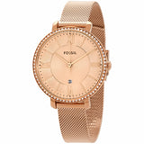 Fossil Jacqueline Quartz Rose Gold Dial Rose Gold Mesh Strap Watch for Women - ES4628