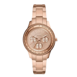 Fossil Stella Sport Multifunction Rose Gold Dial Rose Gold Steel Strap Watch for Women - ES5106