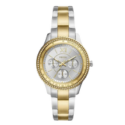 Fossil Stella Sport Multifunction Silver Dial Two Tone Steel Strap Watch for Women - ES5107