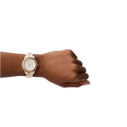 Fossil Stella Sport Multifunction Silver Dial Two Tone Steel Strap Watch for Women - ES5107