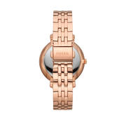 Fossil Jacqueline Analog Moonphase Mother of Pearl White Dial Rose Gold Steel Strap Watch for Women - ES5165