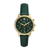 Fossil Neutra Chronograph Green Dial Green Leather Strap Watch for Women - ES5239