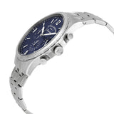 Fossil Forrester Chronograph Blue Dial Silver Steel Strap Watch for Men - FS5605