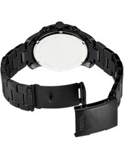 Fossil Grant Chronograph Black Dial Black Steel Strap Watch for Men - FS4832